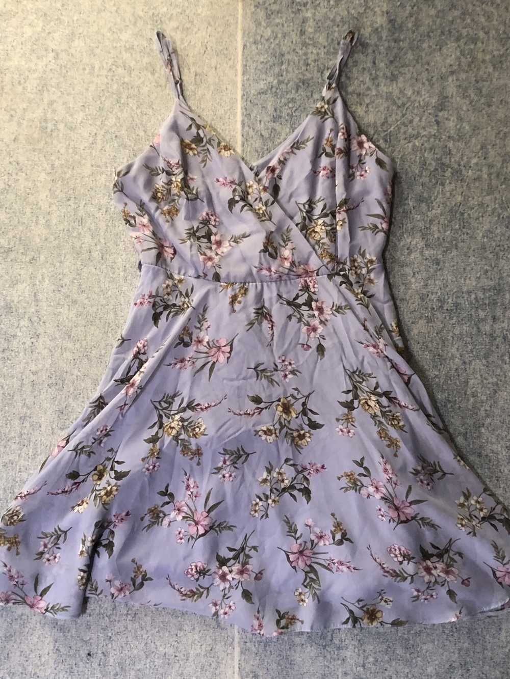 Primark Lavender Floral Mini Dress with Spaghetti Straps